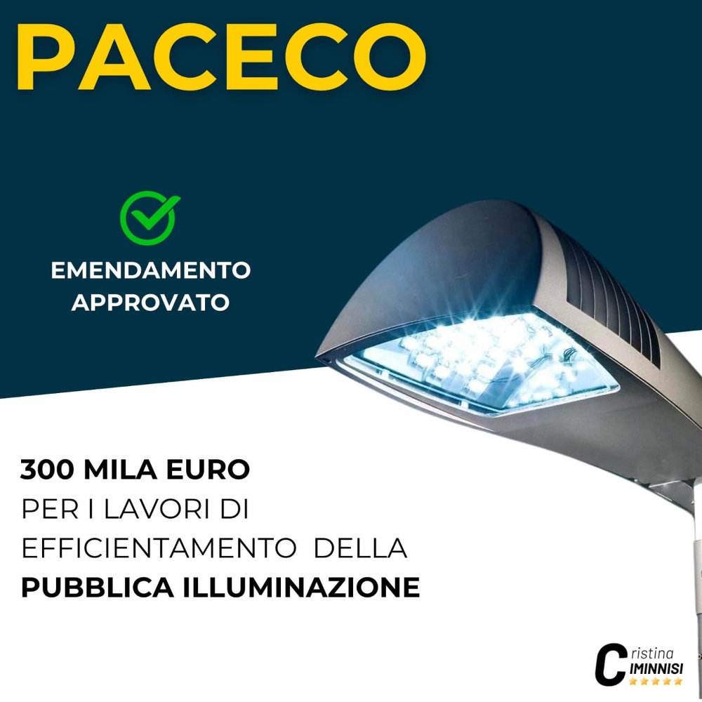 300 mila euro per l’efficientamento della pubblica illuminazione a Paceco